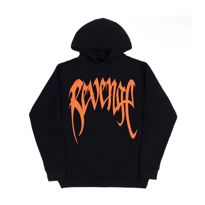 Revenge Orange Arch Logo Hoodie Black